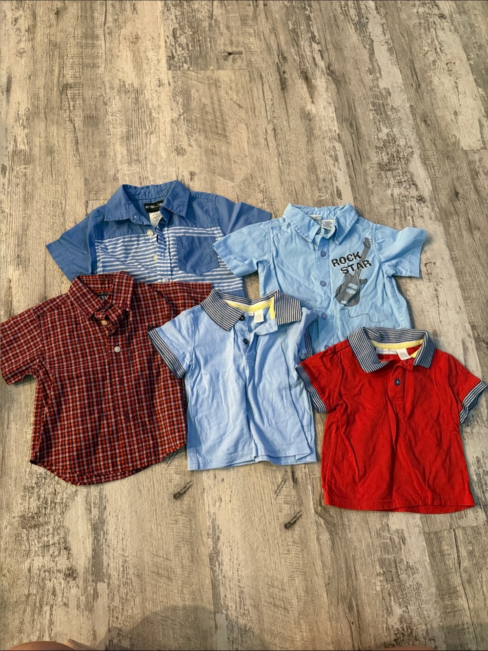Mixed Boys' Short-Sleeve Shirt Set - Blue, Red, Plaid
